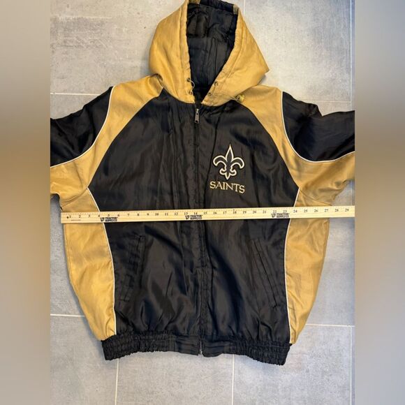 NFL NEW ORLEANS SAINTS G-III Black /Gold Charcoal Hooded Full-Zip Jacket SIZE XL - Picture 8 of 12